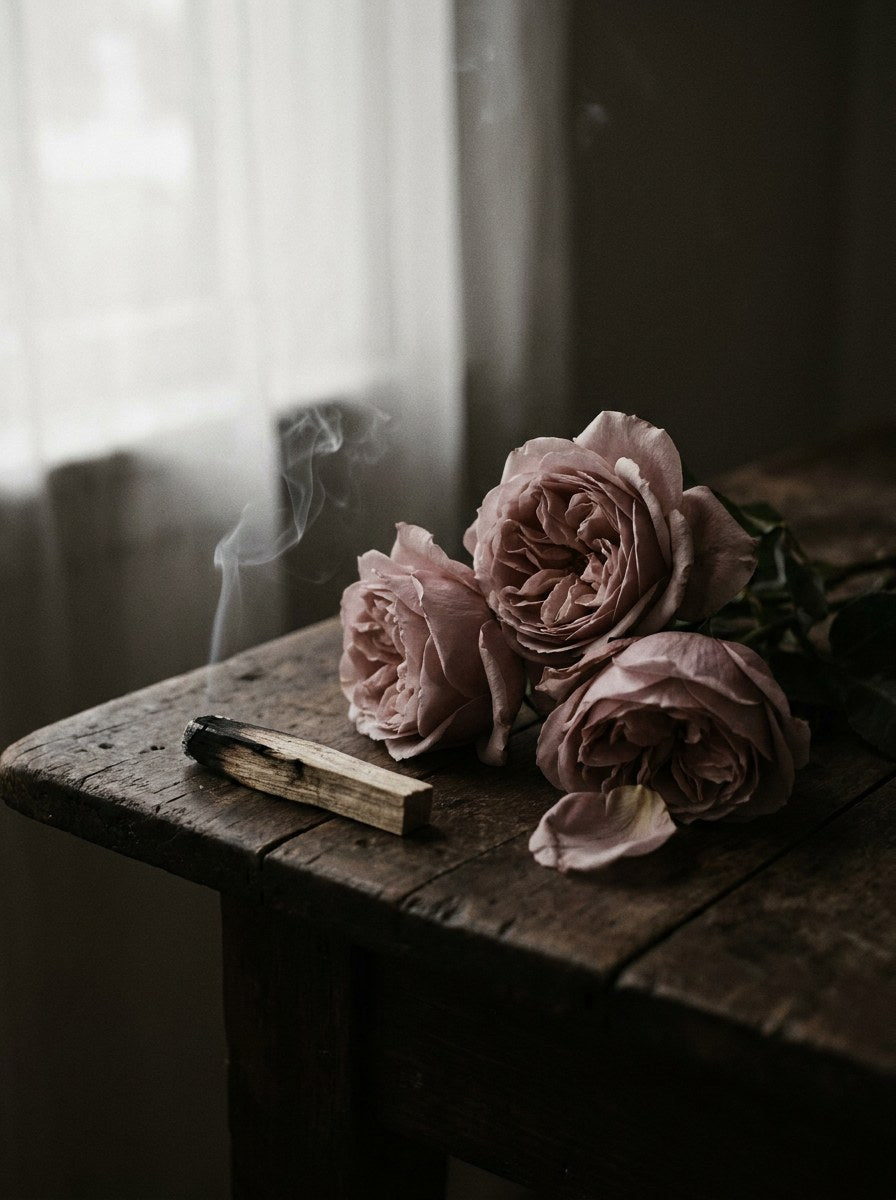 Dusty roses and palo santo smoke