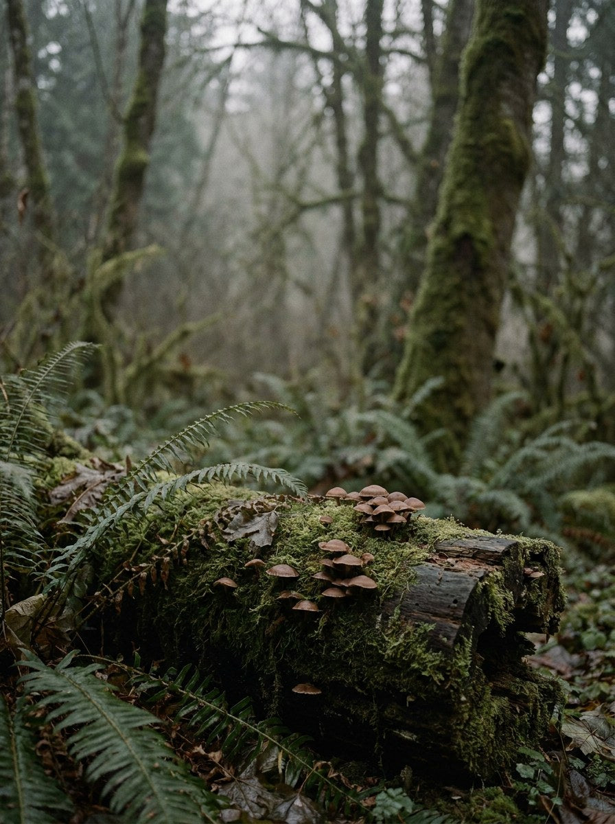 Moss and ferns on a forest floor